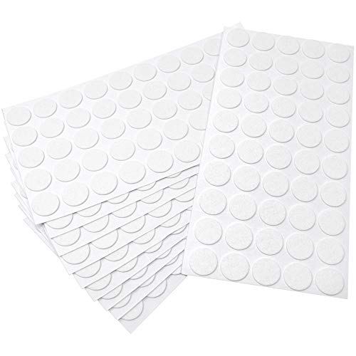 Adsamm® / 500 x Selbstklebende Filzgleiter/Weiß/ø 20 mm/Rund / 1.5 mm dünne Selbstklebende Möbelgleiter aus Filz von Adsamm