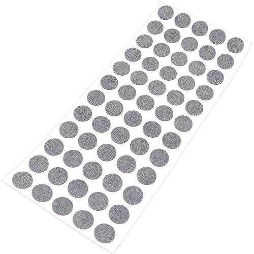 Adsamm® / 60 x Selbstklebende Filzgleiter/Grau/ø 14 mm/Rund / 1.5 mm dünne Selbstklebende Möbelgleiter aus Filz von Adsamm