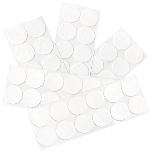 Adsamm® / 60 x Selbstklebende Filzgleiter/Weiß/ø 40 mm/Rund / 1.5 mm dünne Selbstklebende Möbelgleiter aus Filz von Adsamm