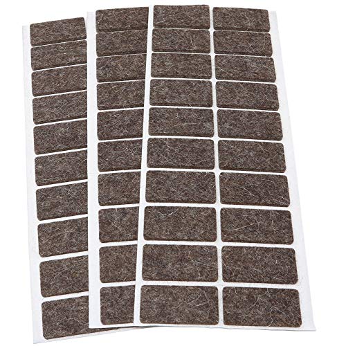 Adsamm® / 60 x Wollfilz-Möbelgleiter | 20x40 mm/Melange-Braun Natur/Rechteckig / 3 mm Starke Selbstklebende weiche Filzgleiter aus Naturfilz von Adsamm