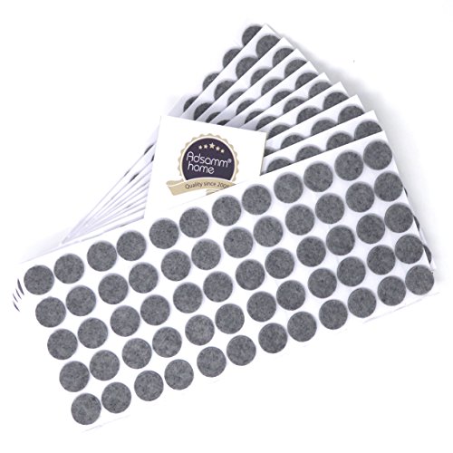 Adsamm® / 600 x Selbstklebende Filzgleiter/Grau/ø 20 mm/Rund/Möbelgleiter aus Filz mit 3.5 mm Stärke/Möbel- und Bodengleiter von Adsamm