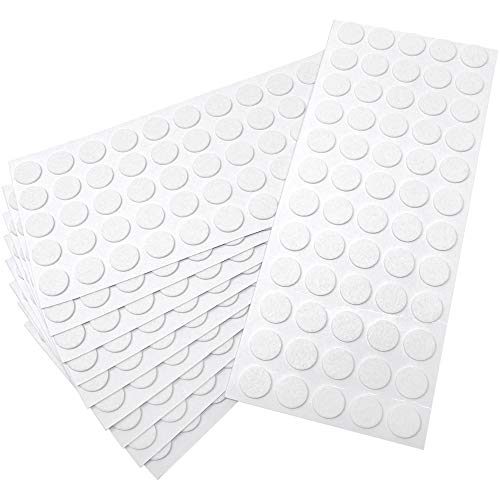 Adsamm® / 600 x Selbstklebende Filzgleiter/Weiß/ø 14 mm/Rund / 1.5 mm dünne Selbstklebende Möbelgleiter aus Filz von Adsamm