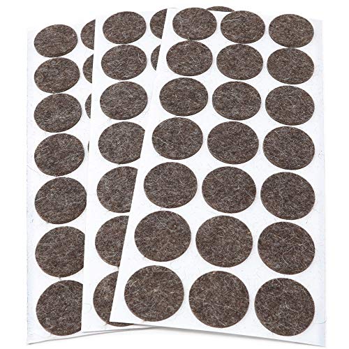 Adsamm® / 63 x Wollfilz-Möbelgleiter | ø 30 mm/Melange-Braun Natur/Rund / 3 mm Starke Selbstklebende weiche Filzgleiter aus Naturfilz von Adsamm