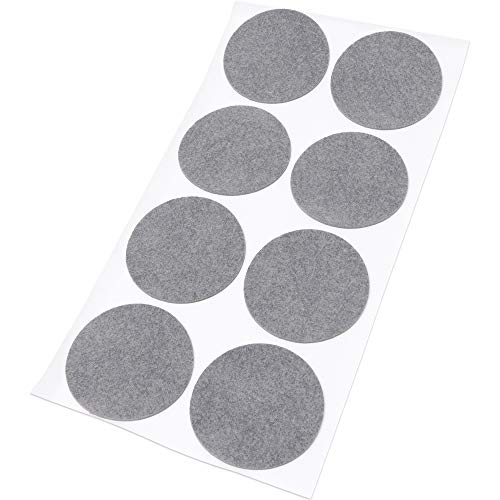 Adsamm® / 8 x Selbstklebende Filzgleiter/Grau/ø 50 mm/Rund / 1.5 mm dünne Selbstklebende Möbelgleiter aus Filz von Adsamm