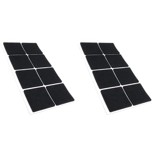 Adsamm® / 8 x Selbstklebende Filzgleiter/Schwarz / 50x50 mm/Quadratisch/Möbelgleiter aus Filz mit 3.5 mm Stärke/Möbel- und Bodengleiter (Packung mit 2) von Adsamm