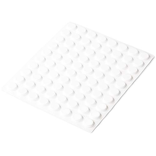Adsamm® / 80 x selbstklebende Anschlagpuffer/ø 13.0 mm/Höhe 4.0 mm/rund/zylindrisch/Weiß/Elastikpuffer zum Kleben für Möbel, Türen, Deckel, Glastisch, Fliesen von Adsamm