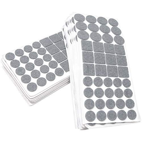 Adsamm® / 880 x Selbstklebende Filzgleiter/Grau/ø 20 mm/ø 28 mm / 25x25 mm/Rund, Quadratisch/Möbelgleiter aus Filz mit 3.5 mm Stärke/Möbel- und Bodengleiter von Adsamm