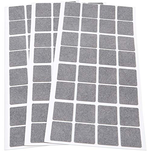 Adsamm® / 96 x Selbstklebende Filzgleiter/Grau / 25x25 mm/Quadratisch / 1.5 mm dünne Selbstklebende Möbelgleiter aus Filz von Adsamm
