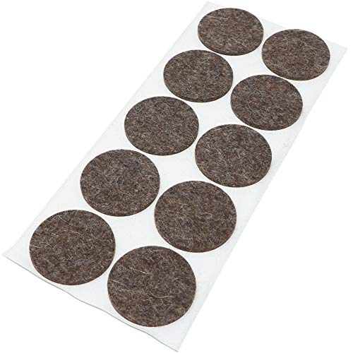 Adsamm® / 10 x Wollfilz-Möbelgleiter | ø 45 mm/Melange-Braun Natur/Rund / 3 mm Starke Selbstklebende weiche Filzgleiter aus Naturfilz von Adsamm