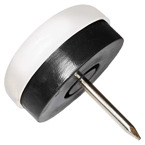 Adsamm® / 100 x Kunststoffgleiter mit Puffer und Nagel / Weiß / Ø 25 mm / rund / Möbelgleiter mit Nagel / Möbel- und Bodengleiter von Adsamm