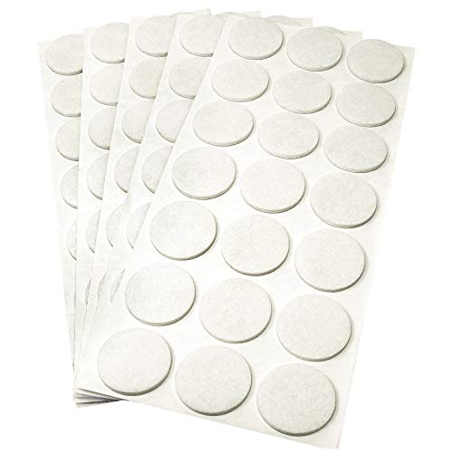Adsamm® / 105 x Selbstklebende Filzgleiter/Weiß/ø 30 mm/Rund/Möbelgleiter aus Filz mit 3.5 mm Stärke/Möbel- und Bodengleiter von Adsamm