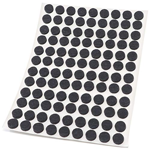 Adsamm® / 108 x Selbstklebende Filzgleiter/Schwarz/ø 10 mm/Rund/Möbelgleiter aus Filz mit 3.5 mm Stärke/Möbel- und Bodengleiter von Adsamm