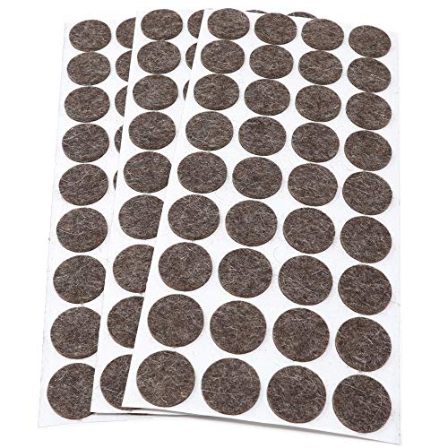 Adsamm® / 108 x Wollfilz-Möbelgleiter | ø 24 mm/Melange-Braun Natur/Rund / 3 mm Starke Selbstklebende weiche Filzgleiter aus Naturfilz von Adsamm