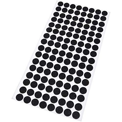Adsamm® / 128 x Selbstklebende Filzgleiter/Schwarz/ø 12 mm/Rund / 1.5 mm dünne Selbstklebende Möbelgleiter aus Filz von Adsamm