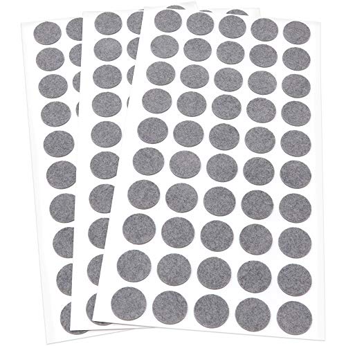 Adsamm® / 150 x Selbstklebende Filzgleiter/Grau/ø 16 mm/Rund / 1.5 mm dünne Selbstklebende Möbelgleiter aus Filz von Adsamm