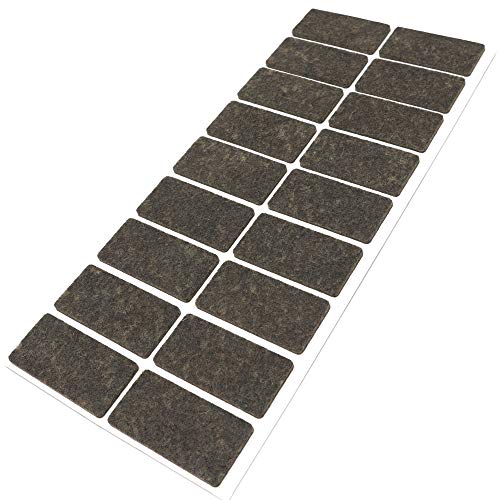 Adsamm® / 18 x Selbstklebende Filzgleiter/Braun / 25x50 mm/Rechteckig/Möbelgleiter aus Filz mit 3.5 mm Stärke/Möbel- und Bodengleiter von Adsamm