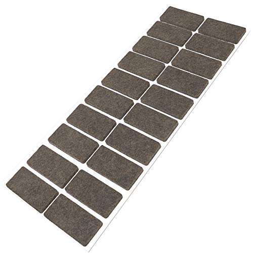 Adsamm® / 20 x Selbstklebende Filzgleiter/Braun / 20x40 mm/Rechteckig/Möbelgleiter aus Filz mit 3.5 mm Stärke/Möbel- und Bodengleiter von Adsamm