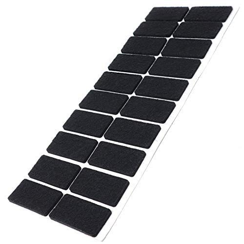 Adsamm® / 20 x Selbstklebende Filzgleiter/Schwarz / 20x40 mm/Rechteckig/Möbelgleiter aus Filz mit 3.5 mm Stärke/Möbel- und Bodengleiter von Adsamm
