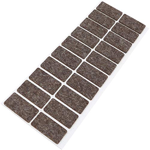 Adsamm® / 20 x Wollfilz-Möbelgleiter | 20x40 mm/Melange-Braun Natur/Rechteckig / 3 mm Starke Selbstklebende weiche Filzgleiter aus Naturfilz von Adsamm