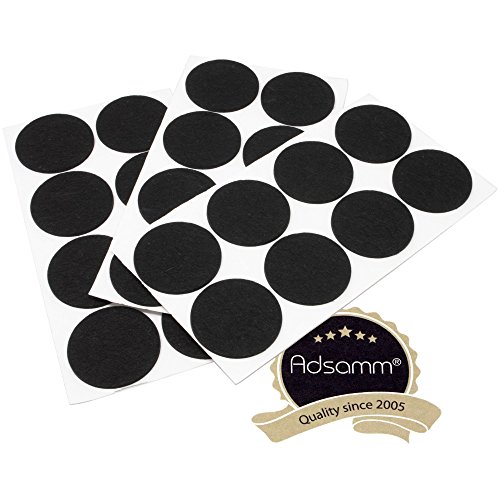 Adsamm® / 24 x Selbstklebende Filzgleiter/Schwarz/ø 60 mm/Rund/Möbelgleiter aus Filz mit 3.5 mm Stärke/Möbel- und Bodengleiter von Adsamm