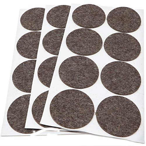 Adsamm® / 24 x Wollfilz-Möbelgleiter | ø 60 mm/Melange-Braun Natur/Rund / 3 mm Starke Selbstklebende weiche Filzgleiter aus Naturfilz von Adsamm