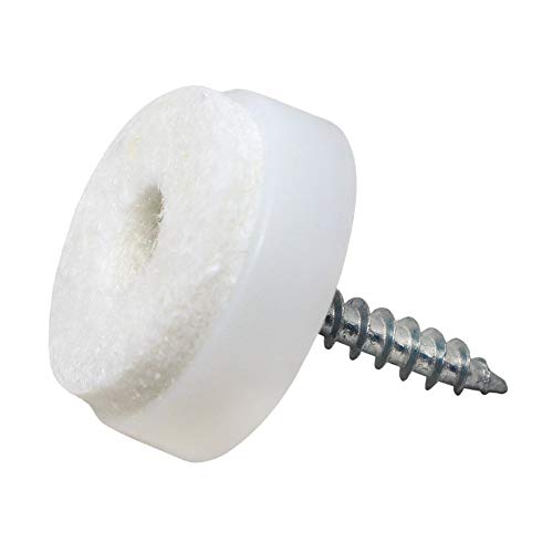 Adsamm® / 32 x Filzgleiter mit Schraube / Weiß / Ø 20 mm / rund / Möbelgleiter zum Schrauben in Premium-Qualität von Adsamm