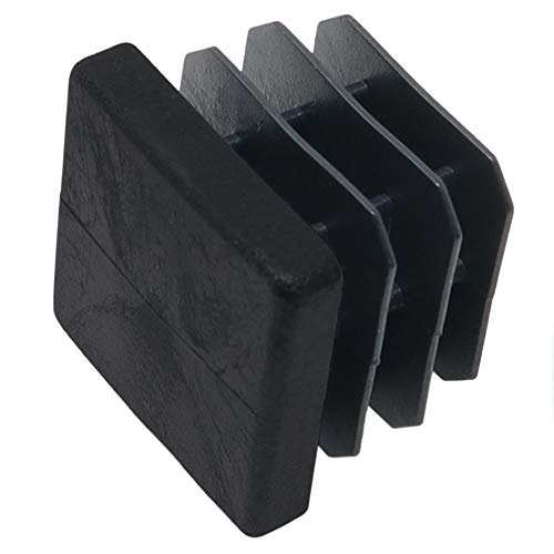 Adsamm® / 32 x Lamellenstopfen/Schwarz / 21x21-23x23 mm/Quadratisch/Möbelgleiter für Stahlrohrstühle/Endkappen für Quadrat-Rohre von Adsamm