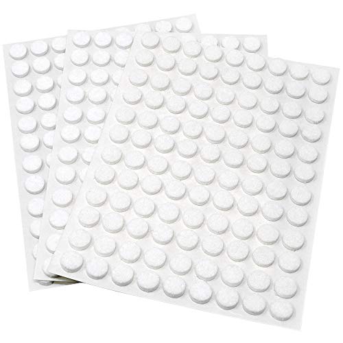 Adsamm® / 324 x selbstklebende Filzgleiter/Weiß/ø 10 mm/Rund/Möbelgleiter aus Filz mit 3.5 mm Stärke/Möbel- und Bodengleiter von Adsamm