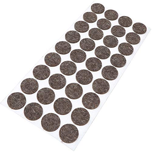 Adsamm® / 36 x Wollfilz-Möbelgleiter | ø 24 mm/Melange-Braun Natur/Rund / 3 mm Starke Selbstklebende weiche Filzgleiter aus Naturfilz von Adsamm