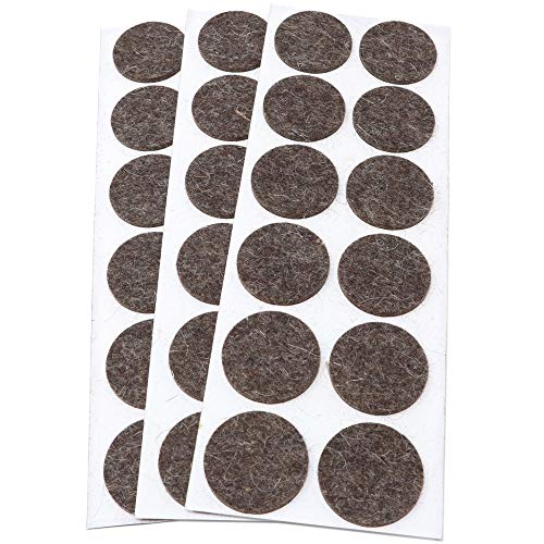 Adsamm® / 36 x Wollfilz-Möbelgleiter | ø 34 mm/Melange-Braun Natur/Rund / 3 mm Starke Selbstklebende weiche Filzgleiter aus Naturfilz von Adsamm
