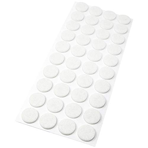 Adsamm® / 40 x Selbstklebende Filzgleiter/Weiß/ø 18 mm/Rund/Möbelgleiter aus Filz mit 3.5 mm Stärke/Möbel- und Bodengleiter von Adsamm