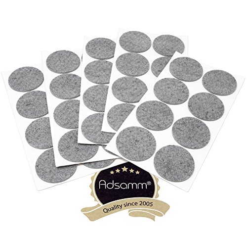 Adsamm® / 40 x Selbstklebende Filzgleiter/Grau/ø 60 mm/Rund/Möbelgleiter aus Filz mit 3.5 mm Stärke/Möbel- und Bodengleiter von Adsamm