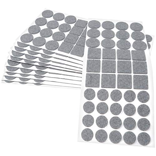 Adsamm® / 440 x Selbstklebende Filzgleiter/Grau/ø 20 mm/ø 28 mm / 25x25 mm/Rund, Quadratisch/Möbelgleiter aus Filz mit 3.5 mm Stärke/Möbel- und Bodengleiter von Adsamm