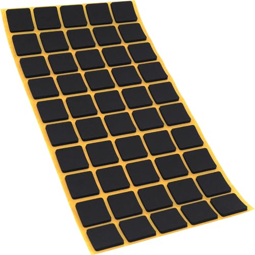 Adsamm® / 50 x Selbstklebende Antirutsch Pads aus EPDM Zellkautschuk / 20x20 mm/Schwarz/Quadratisch / 2.5 mm Starke Anti-Rutsch-Gleiter von Adsamm