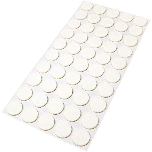 Adsamm® / 50 x Selbstklebende Filzgleiter/Weiß/ø 22 mm/Rund/Möbelgleiter aus Filz mit 3.5 mm Stärke/Möbel- und Bodengleiter von Adsamm