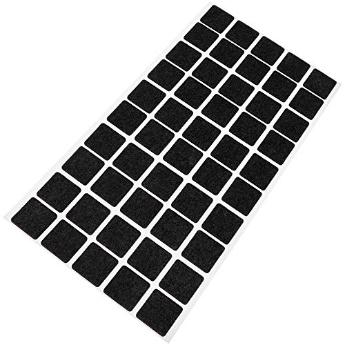 Adsamm® / 50 x Selbstklebende Filzgleiter/Schwarz / 20x20 mm/Rund / 1.5 mm dünne Selbstklebende Möbelgleiter aus Filz von Adsamm