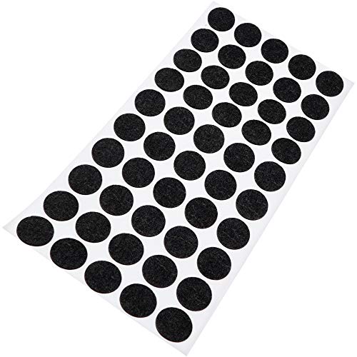 Adsamm® / 50 x Selbstklebende Filzgleiter/Schwarz/ø 20 mm/Rund / 1.5 mm dünne Selbstklebende Möbelgleiter aus Filz von Adsamm