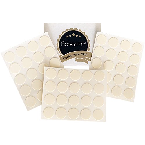 Adsamm® / 60 x Abdeckkappen / Creme / Ø 13 mm / rund / 0,45 mm dünne selbstklebende Möbelpflaster von Adsamm