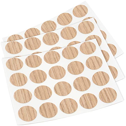 Adsamm® / 60 x Abdeckkappen / Eiche hell / Ø 13 mm / rund / 0,45 mm dünne selbstklebende Möbelpflaster von Adsamm