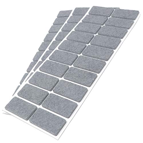 Adsamm® / 60 x Selbstklebende Filzgleiter/Grau / 20x40 mm/Rechteckig/Möbelgleiter aus Filz mit 3.5 mm Stärke/Möbel- und Bodengleiter von Adsamm