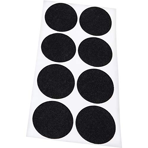 Adsamm® / 8 x Selbstklebende Filzgleiter/Schwarz/ø 50 mm/Rund / 1.5 mm dünne Selbstklebende Möbelgleiter aus Filz von Adsamm