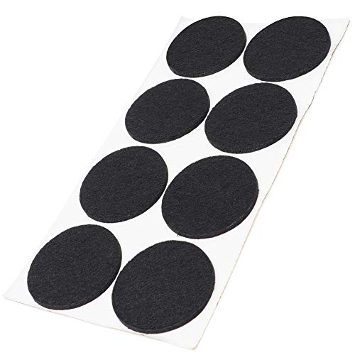 Adsamm® / 8 x Selbstklebende Filzgleiter/Schwarz/ø 50 mm/Rund/Möbelgleiter aus Filz mit 3.5 mm Stärke/Möbel- und Bodengleiter von Adsamm