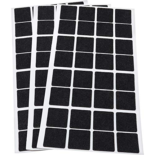 Adsamm® / 96 x Selbstklebende Filzgleiter/Schwarz / 25x25 mm/Quadratisch / 1.5 mm dünne Selbstklebende Möbelgleiter aus Filz von Adsamm