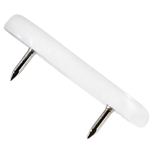 Adsamm® / 32 x Kunststoffgleiter mit 2-Nägel / Weiß / 18x44 mm / rechteckig / Möbelgleiter mit Nagel / Möbel- und Bodengleiter Adsamm® / 32 x Kunststoffgleiter mit 2-Nägel / Weiß / 18x44 mm / rechteckig / Möbelgleiter mit Nagel / Möbel- und Bodengleiter von Adsamm