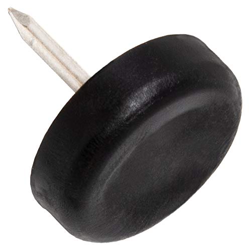 Adsamm® / 32 x Kunststoffgleiter mit Nagel / Schwarz / Ø 20 mm / rund / Möbelgleiter mit Nagel / Möbel- und Bodenschutz in Adsamm® Qualität von Adsamm