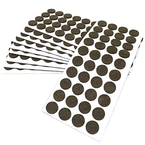Adsamm® / 400 x selbstklebende Filzgleiter/Braun/ø 18 mm/Rund/Möbelgleiter aus Filz mit 3.5 mm Stärke/Möbel- und Bodengleiter von Adsamm