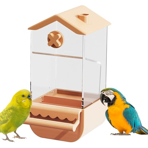 Adsfvs Automatischer Vogelfutterautomat, Vogelfutterspender Für Sittiche Und Wellensittiche, Spritzwassergeschützter Fütterungsbehälter Für Nymphensittiche Und Wellensittiche Mit Futterspender von Adsfvs