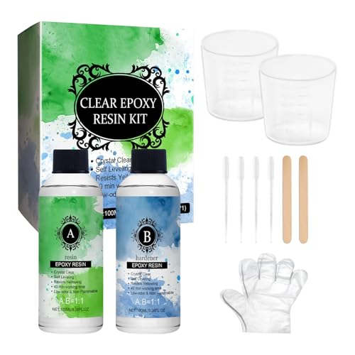 Adsfvs Epoxy Harz 2X85g | Kristallklar Epoxidharz Set Gegen Vergilbung Selbstnivellierend Hochglanz - Hochglanz Härter Schnellhärtend Gelbstichschutz Für Reparatur Kunsthandwerk Flusstisch Adsfvs Epoxy Harz 2X85g | Kristallklar Epoxidharz Set Gegen Vergilbung Selbstnivellierend Hochglanz - Hochglanz Härter Schnellhärtend Gelbstichschutz Für Reparatur Kunsthandwerk Flusstisch von Adsfvs