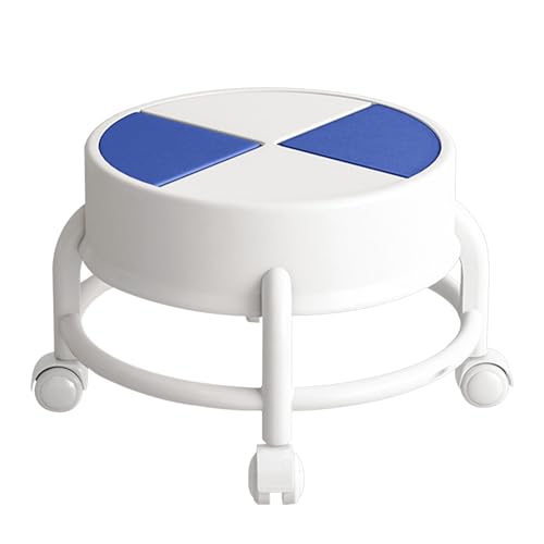 Adsfvs Niedriger Stuhl mit Rollsitz und Rollen, niedriger Hocker mit Rollen - Rollbarer niedriger Stuhlsitz mit | Robuster, mobiler, Rollhocker mit 360°-Schwenkrädern, drehbarer von Adsfvs