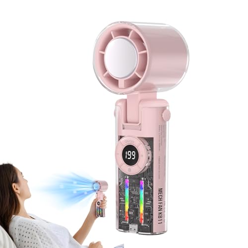 Adsfvs Wiederaufladbarer Handventilator | Klappbarer Ventilator Mit Atmosphärenbeleuchtung & Tragbarem Design | Tragbarer Ventilator Mit Digitaler Anzeige Und 199 Luftstufen Für Tage Für Jugendliche Adsfvs Wiederaufladbarer Handventilator | Klappbarer Ventilator Mit Atmosphärenbeleuchtung & Tragbarem Design | Tragbarer Ventilator Mit Digitaler Anzeige Und 199 Luftstufen Für Tage Für Jugendliche von Adsfvs